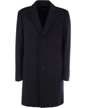 BOSS Recycled Wool And Cashmere Coat - Blue