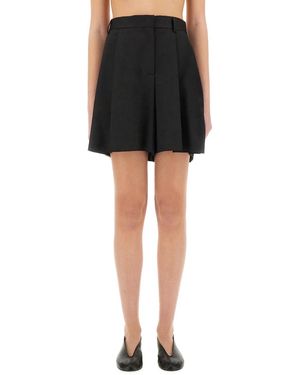 Moschino Asymmetrical Wool Shorts - Black