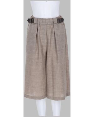 Alysi Shorts Wool And Linen Blend - Natural