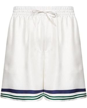 CASABLANCA Hotel Emblem Deck Shorts - White