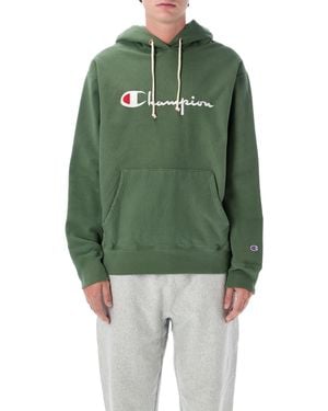 Champion Relaxed-Fit Hoodie With Logo - Green