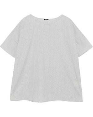 Apuntob Checked Cotton T-Shirt - White