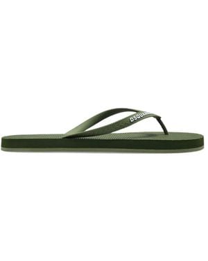 DSquared² Thong Flip-Flops With Logo - Green