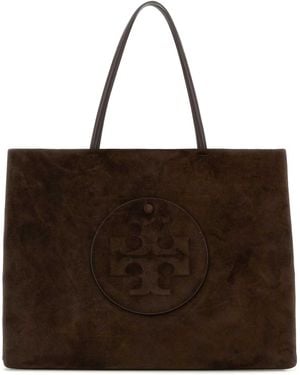 Tory Burch Ella Suede Tote - Brown