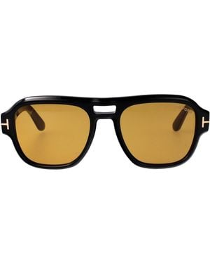 Tom Ford Nero Lucido Marrone Acetate Sunglasses - Multicolor