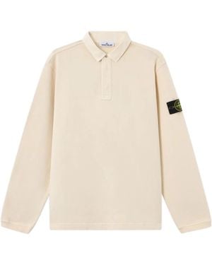 Stone Island 6100001 Polo Collar Sweatshirt - Natural