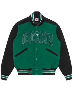 BBCICECREAM College Varsity Jacket - Green