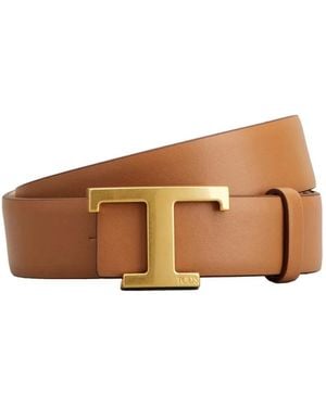 Tod's T Timeless Leather Belt - Brown
