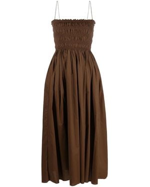 Matteau Cotton Midi Dress - Brown