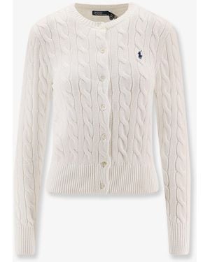 Polo Ralph Lauren Cotton Cardigan With Contrasting Logo - White