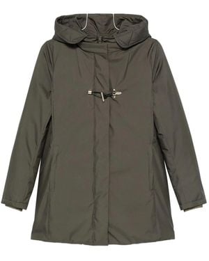 Fay Technical Gabardine Toggle Coat - Gray