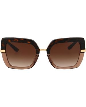 Dolce & Gabbana Dolce & Gabbana Havana On Transparent Acetate Sunglasses - Brown