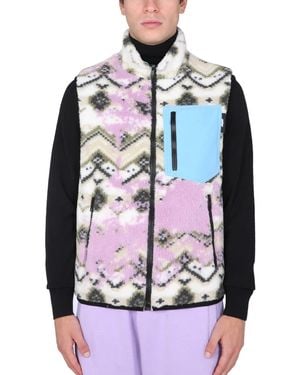 MSGM Fleece Sherpa Vest - Blue