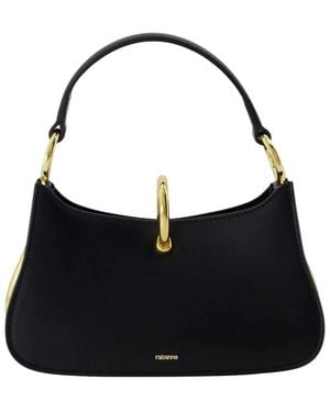 Rabanne Lamb Skin Calf Leather Brass Handbag - Black