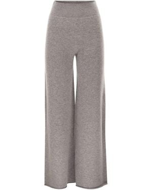 Vanisé Cashmere Wide-Leg Pants - Gray