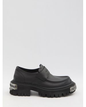Balenciaga Leather Tractor Loafers - Black