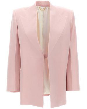 Victoria Beckham Single-Breasted Blazer Jacket - Pink