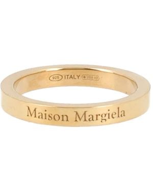 Maison Margiela Anello Con Logo - Metallic