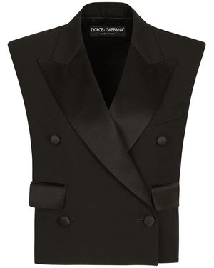 Dolce & Gabbana Dolce & Gabbana Doublebreasted Sleeveless Jacket - Black