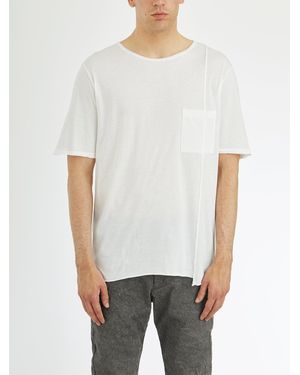 Daub Cotton T-Shirt With Pocket - White
