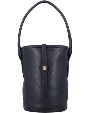 By Malene Birger Marylle Small Grainy Leather Bucket Bag - Blue