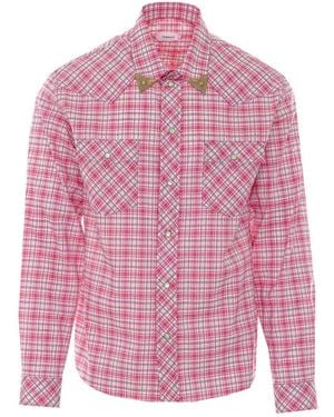 Versace And Informal Check Shirt - Pink