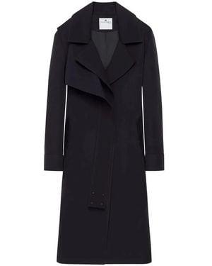 Courreges Courregès Twist Cotton Trench Coat - Black
