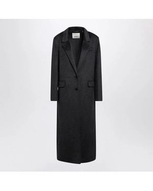 Isabel Marant Clesa Anthracite Wool And Cashmere Coat - Black