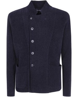 Emporio Armani Double Breasted Front Pocket Blazer - Blue