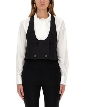 Nina Ricci Vest With Open Back - Black