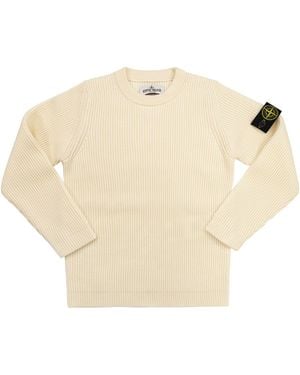 Stone Island Ribbed Crew-Neck Sweater - Natural