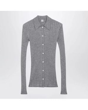 TOTEME Slim Ribbed Shirt - Grey
