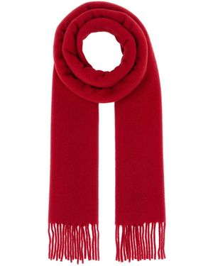 Ami Paris Quota-Woolscarfwithdecoeurembroidery - Red