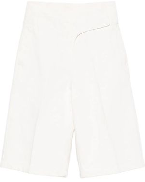 Ami Paris Cotton Bermuda Shorts - White