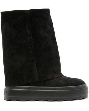 Casadei Leather Rubber Boots - Black