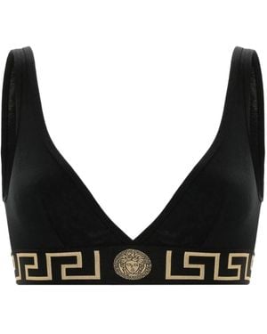 Versace Greca Border Triangle Bralette - Black