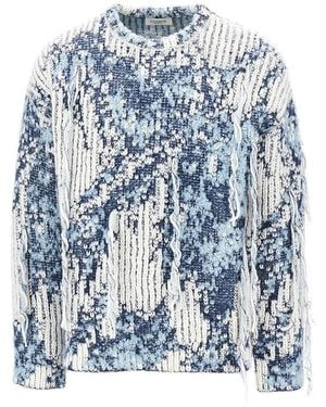 Laneus Wool-Blend Crewneck Sweater - Blue