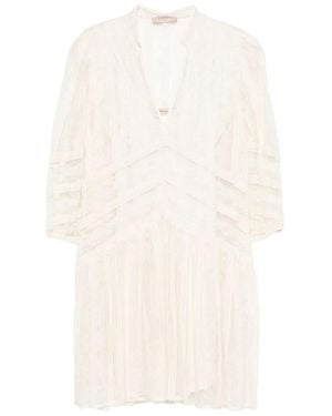 Twinset Mother Of Pearl Silk Dress - White