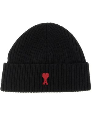 Ami Paris 'Ami De Cœur' Beanie - Black