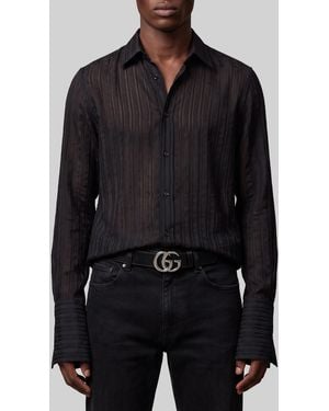 Gucci Striped Silk Gauze Shirt - Black