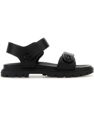 COACH Leather Brynn Sandals - Black