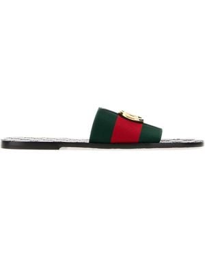 Gucci Leather Riviera Slides - Black