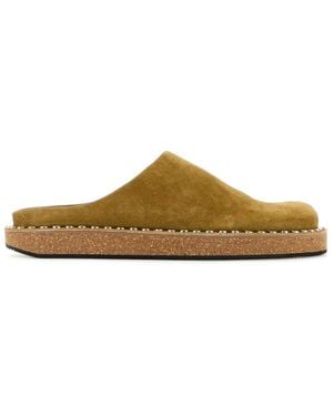 Loewe Mustard Suede Paula S Ibiza Slippers - Brown