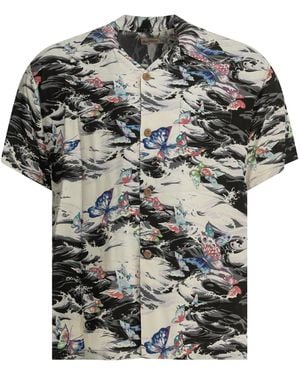 Sun Surf "Butterfly Splash" Casual Shirt - Grey