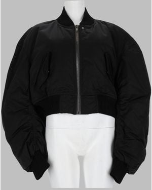 Rick Owens Bomber "Secchia Cropped Flight" - Black