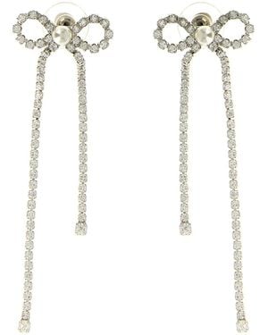 Self-Portrait Copper Earrings - White