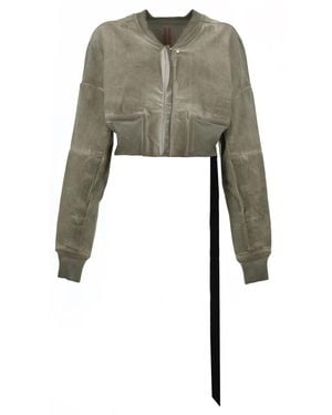 Rick Owens Denim "Flight" Bomber Jacket - Grey