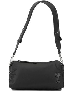 Ami Paris "Marcel" Small Shoulder Bag - Black