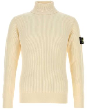 Stone Island Ivory Wool Sweater - Green
