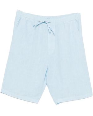 120% Lino Linen Bermuda Shorts - Blue